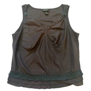 Lane Bryant Charcoal sweetheart Neck Top Layered Detail Hem Women’s 14/16